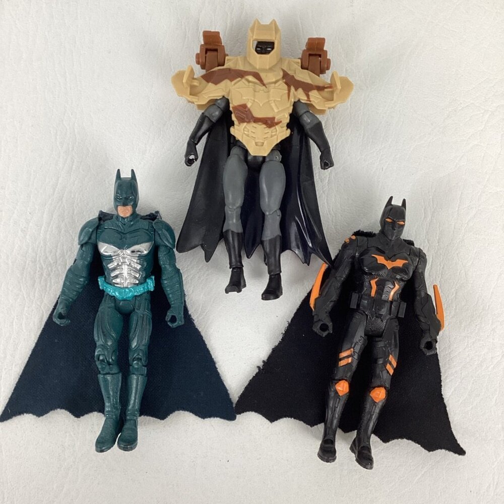 Batman 4" Action Figure Lot Dark Knight Rises Halloween Desert Teal Mattel 2012